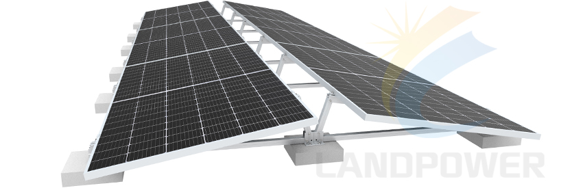 east west long side ballasted solar mounting